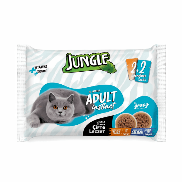 Jungle adult Pouch Tuna & Salmon 100gm 4pcs