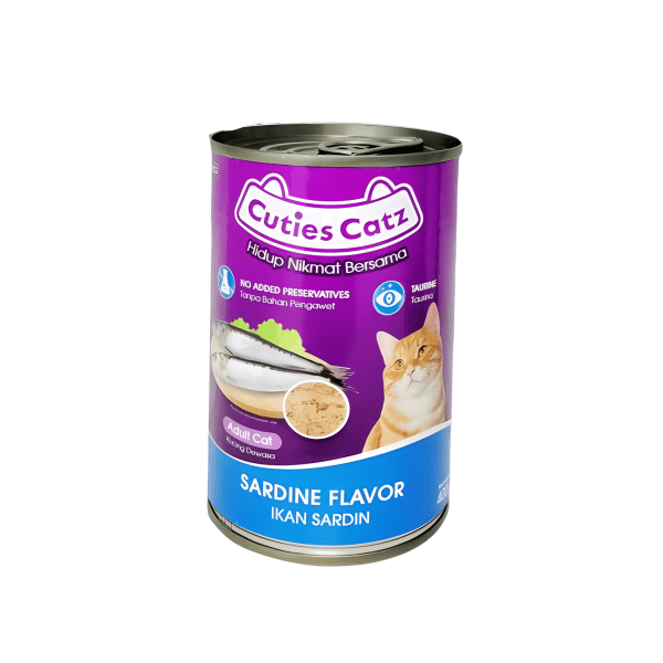 Cuties Catz Adult Canned Food with Sardine Flavour 400g
