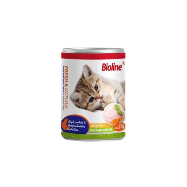Bioline Canned Cat Food Chicken & Vegetables Flavor 375g