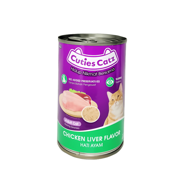 Cuties Catz Adult Can Food with CHICKEN LIVER FLAVOR Flavour 400g