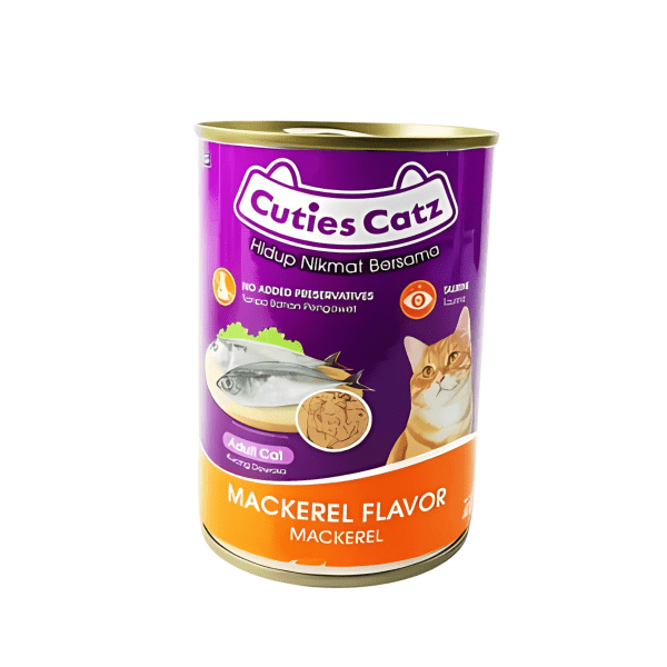 Cuties Catz Adult Canned Food with Mackerel Flavour 400g