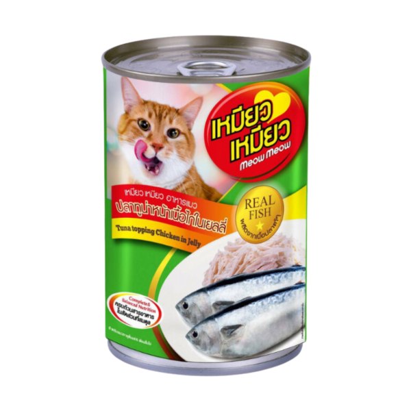 Meow Meow Big Can Tuna Topping Chicken in Jelly 400g Cat Food Wet Food