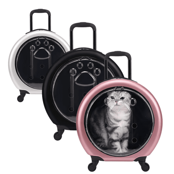 Durable Rolling Pet Carrier with Zipper - Ideal for Cats & Small Dogs, Perfect for Travel & Outdoor Use