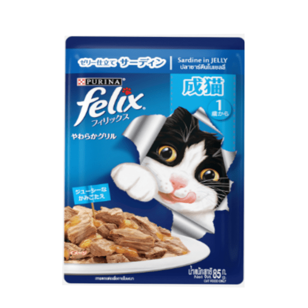 Purina Felix Pouch Sardine In Jelly 85g - Petco BD