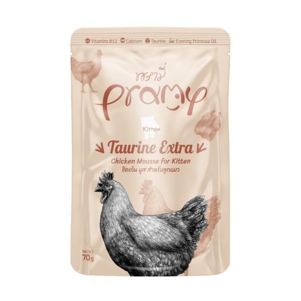 Pramy Pouch TAURINE EXTRA Chicken Mousse for Kitten 70gm