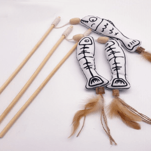 Cat Feather Stick Fish Toy - Petco BD