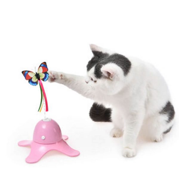 Cat Toy Octopus Shape 360 Rotating Flying Butterfly Funny Exercise Electric Toy - Petco BD