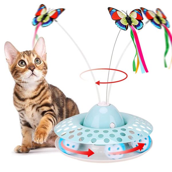 Cat Toys Funny Automatic Electric Rotating Butterfly & Ball Exercise for Kitten - Petco BD