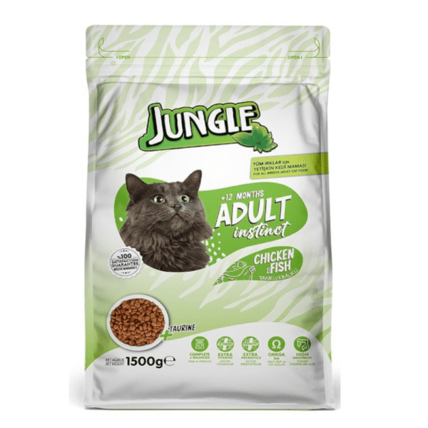 Jungle Adult Cat Dry Food – Chicken & Fish 1.5kg - Petco BD